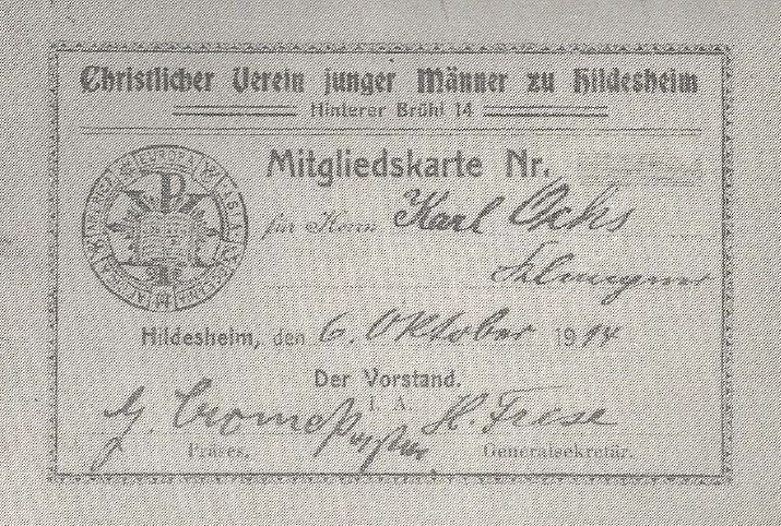 Mitgliedskarte von 1914